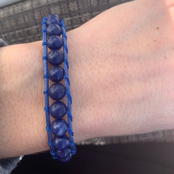 Nwot blue natural stone wrap bracelet - Picture 1 of 8